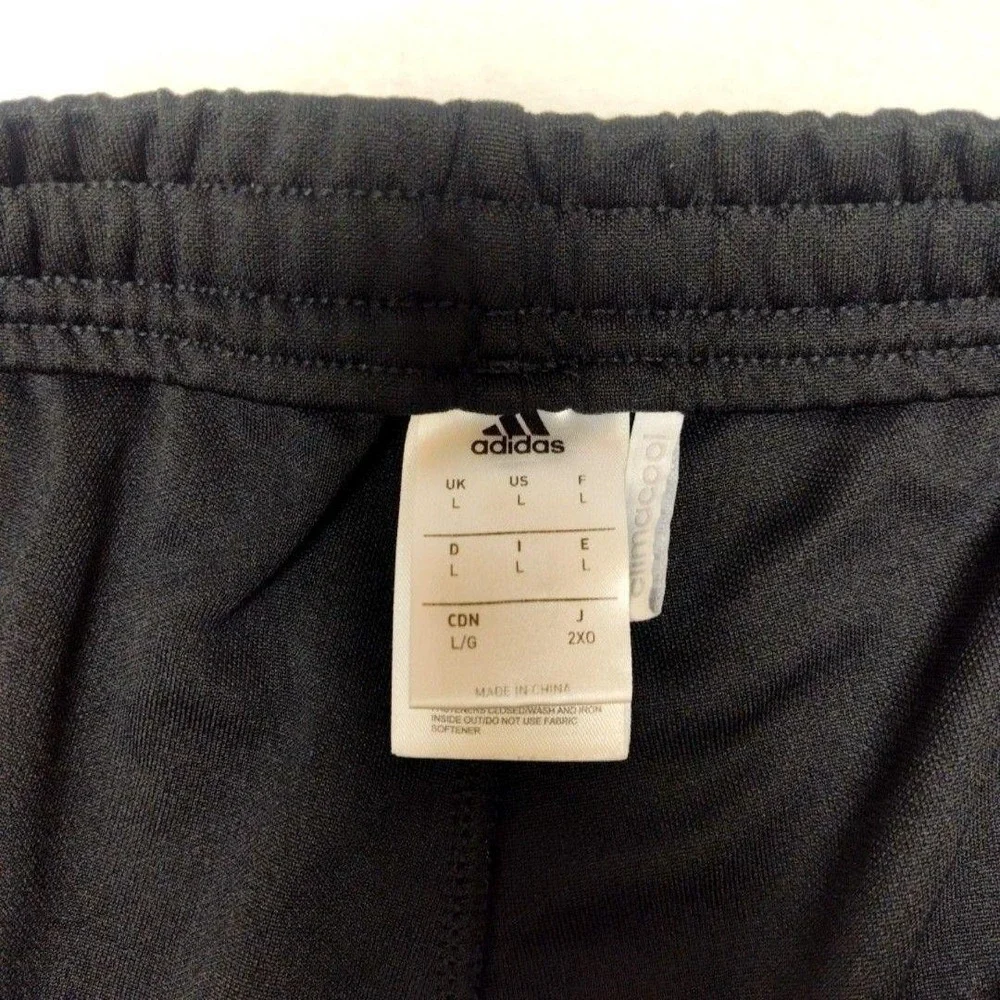 Adidas Track Pants Mens L Black Climalite Slim Tapered Zip Pocket Condivo Soccer